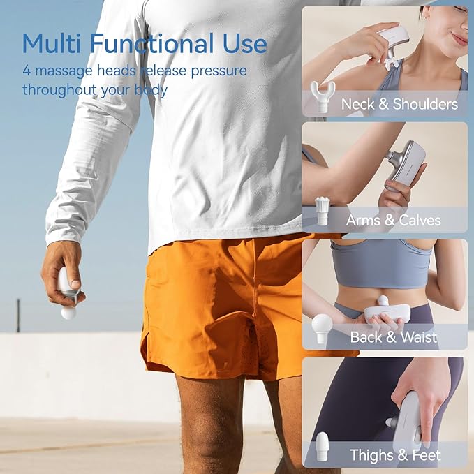 KingPavonini Mini Massage Gun with All-in-One Storage Case, Pocket-Sized Small Massage Gun Deep Tissue, 0.5 lbs Portable Percussion Massager for Travel, Gym, Gift for Women Men