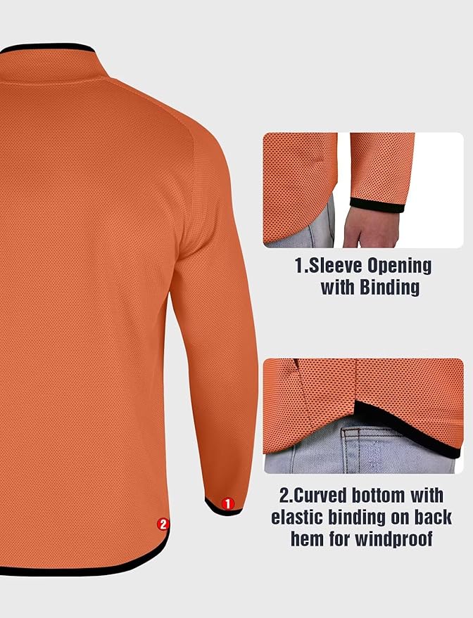 Zengjo Men's Track Jackets Full Zip Running Athletic Workout Lightweight Windproof Jacket with Zipper Pockets Quick Dry