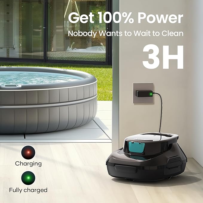 (2025 Upgrade) AIPER Scuba SE Cordless Pool Cleaner, Upgrade 95-Min Runtime, Smart Self-Parking, Pool Vacuum for Above-Ground Pools up to 860 Sq.ft