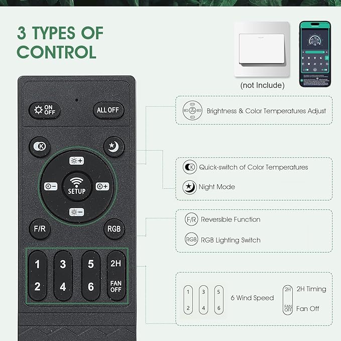 Ceiling Fans with Lights and Remote/APP Control, 41" Low Profile Ceiling Fan with Dimmable White Lights+RGB Ring Lights, 5 Reversible Curved Blades 3 CCT 6 Speeds for Bedroom Living Room, White