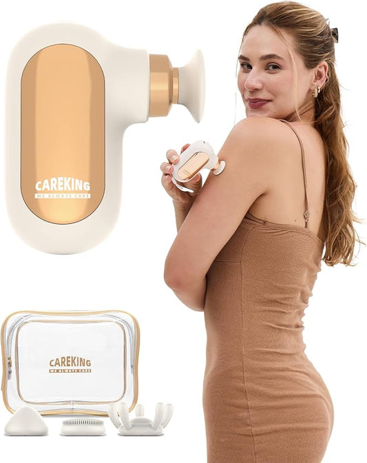 Mini Massage Gun Travel Size, Powerful Small Massage Gun Deep Tissue for Pain Relief, Muscle Massager for Neck Shoulder Thigh Scalp Quiet Pocket Massager with Carry Case Gifts for Women