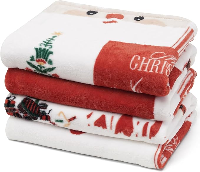 PHF Printed Fleece Blanket King Size, No Shed No Pilling Ultra Soft Plush Cozy Xmas Prints Theme Home Décor Flannel Blanket for Bed, Sofa, Couch and Gift, 108" x 90", Christmas Island