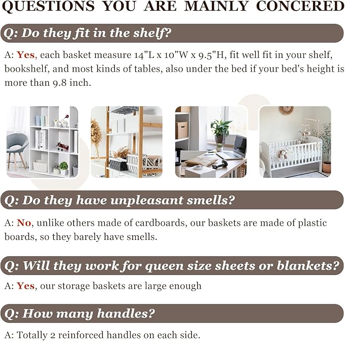 Criusia Large Storage Baskets 8 Pack Versatile Fabric Storage Bins for Closet Cabinet Wardrobe Nursery Pantry | Nursery Organizer Bins for Baby Diaper Toys Clothes | Housewarming Mother's Day Gift