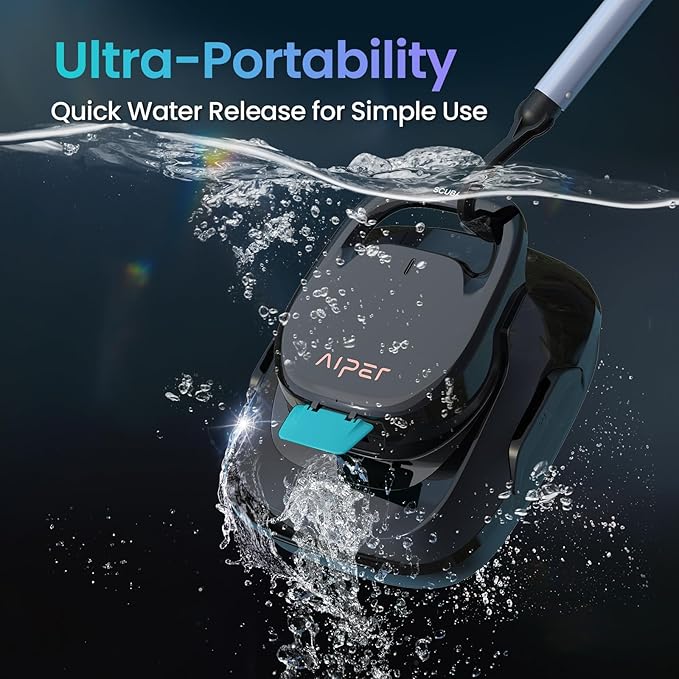 (2025 Upgrade) AIPER Scuba SE Cordless Pool Cleaner, Upgrade 95-Min Runtime, Smart Self-Parking, Pool Vacuum for Above-Ground Pools up to 860 Sq.ft