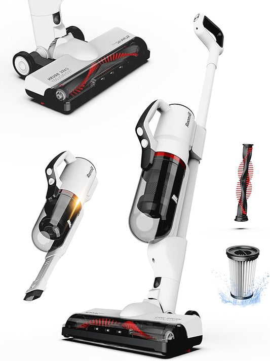 Roomie Tec SlimVac Pro Cordless Stick Vacuum, Lightweight, Detachable Handheld with Powerful Suction, Long-Lasting Battery &amp; HEPA Filter – Multi-Surface Cleaning for Carpets, Hard Floors, Cars &amp; More