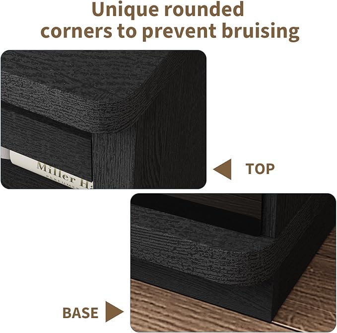 Rresyet 5 Tier Bookcase with Flip-Flop Design, 71" x 37" x 16" Wooden Book Shelf, Extra Bookshelf Storage Organizer, Display Standing Shelf Unit for Home Office, Living Room, Study Room (Black