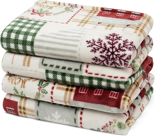 PHF Printed Fleece Blanket Queen Size, No Shed No Pilling Ultra Soft Plush Cozy Xmas Prints Theme Home Décor Flannel Blanket for Bed, Sofa, Couch and Gift, 90" x 90", Rindeer