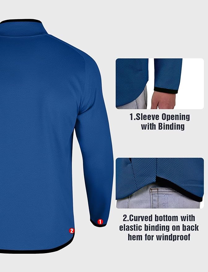 Zengjo Men's Track Jackets Full Zip Running Athletic Workout Lightweight Windproof Jacket with Zipper Pockets Quick Dry