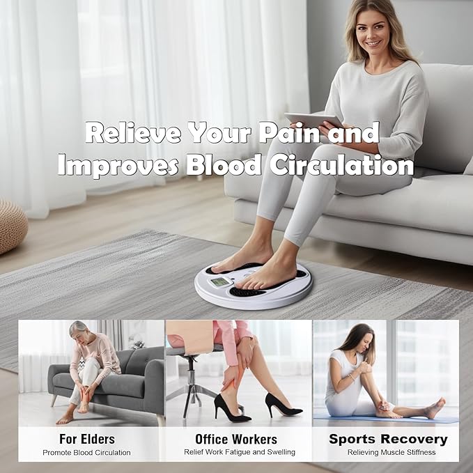 Electronic Muscle Stimulator (Model: AST-300W),EMS Foot Massager for Neuropathy, TENS & EMS Foot Circulation Stimulator (Big)