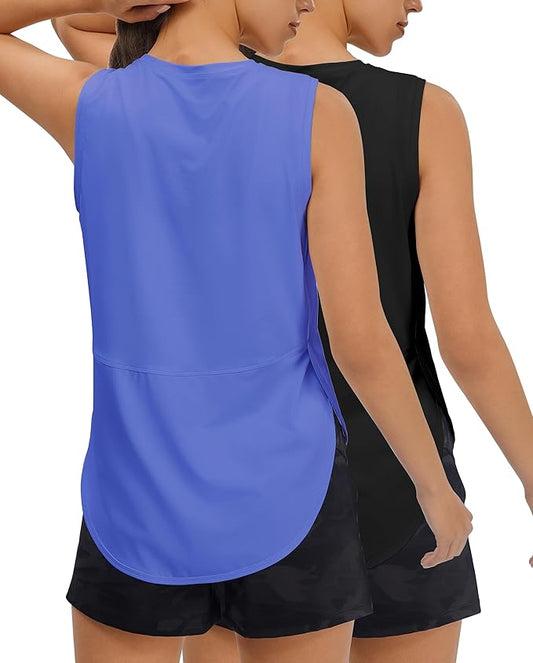 JOYSPELS Ice Silk Workout Tank Tops for Women Cool-Dry Sleeveless Loose Fit Yoga Shirts Athletic