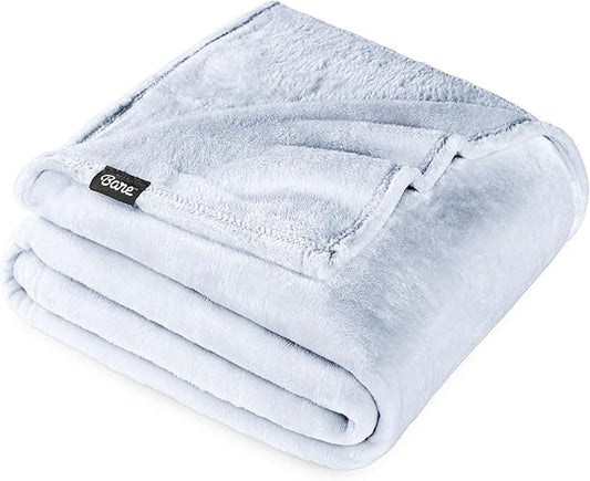 Bare Home Fleece Blanket - King Size - Ultra-Soft Lightweight for Bed, Sofa, and Couch - Luxury Microplush - Cozy Warm Blanket (King, Blue Mist)