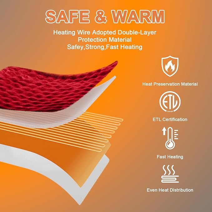 Heated Blanket Electric Throw Blanket 84''X 90''-Heating Blanket with 6 Heat Settings-4/10 Hours Auto Off,Cozy Faux Rabbit Fur Bubble Electric Blanket,Red