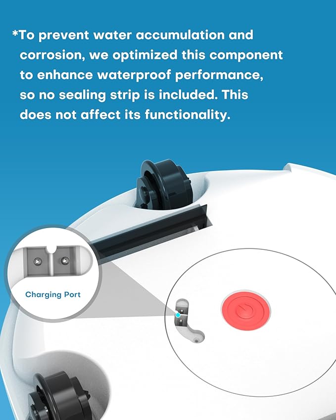 (2025 Upgrade) Cordless Robotic Pool Cleaner, Lasts 75 Min, Automatic Vacuum for Above-Ground Pools up to 645 Sq.ft,Portable, Self-Parking,Light Blue