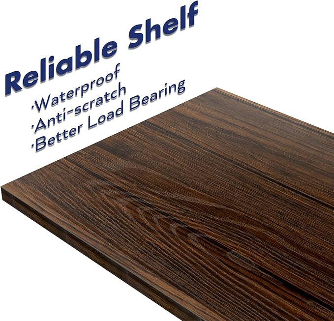 NUMENN Bookshelf, 5 Tier Bookshelfs, Home Office Bookcase Shelf Storage Organizer, Free Standing Storage Shelving Unit for Bedroom, Living Room and Home Office, Dark Walnut