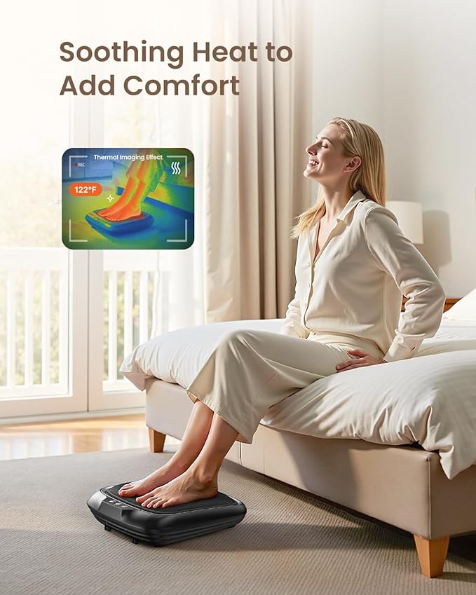 RENPHO Shiatsu Foot Massager with Heat, Plantar Fasciitis Relief Heated Foot Massager for Muscle Relaxation, Foot and Calf Massager, Deep Kneading Massage for Feet and Legs, Fits up to Size 14 Feet