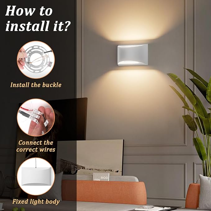 Aipsun 4 Pack Aluminum Modern Indoor LED Wall Sconce Hardwired Interior Wall Lights Up and Down Wall Mount Light for Living Room Bedroom Corridor Conservatory Warm White 3000K(with G9 Bulbs)