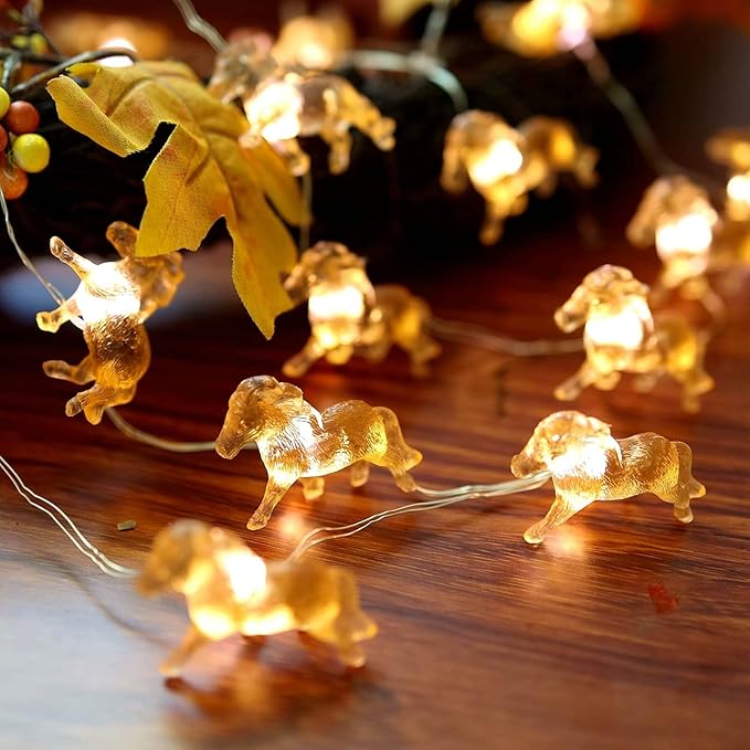 Horse Fairy String Lights Pony Cute Decorative Lights 20 LEDs Night Light 8.5ft USB or Battery Powered with Remote for Bedroom Farmhouse Barn Holiday Thanksgiving Decoration