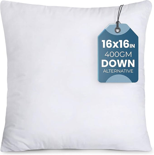 Utopia Bedding Decorative Throw Pillow Insert (16 x 16 Inches, White) – Set of 1, Ideal for Sofa, Couch, and Bed