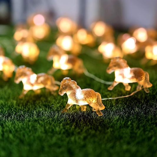 Horse Fairy String Lights Pony Cute Decorative Lights 20 LEDs Night Light 8.5ft USB or Battery Powered with Remote for Bedroom Farmhouse Barn Holiday Thanksgiving Decoration