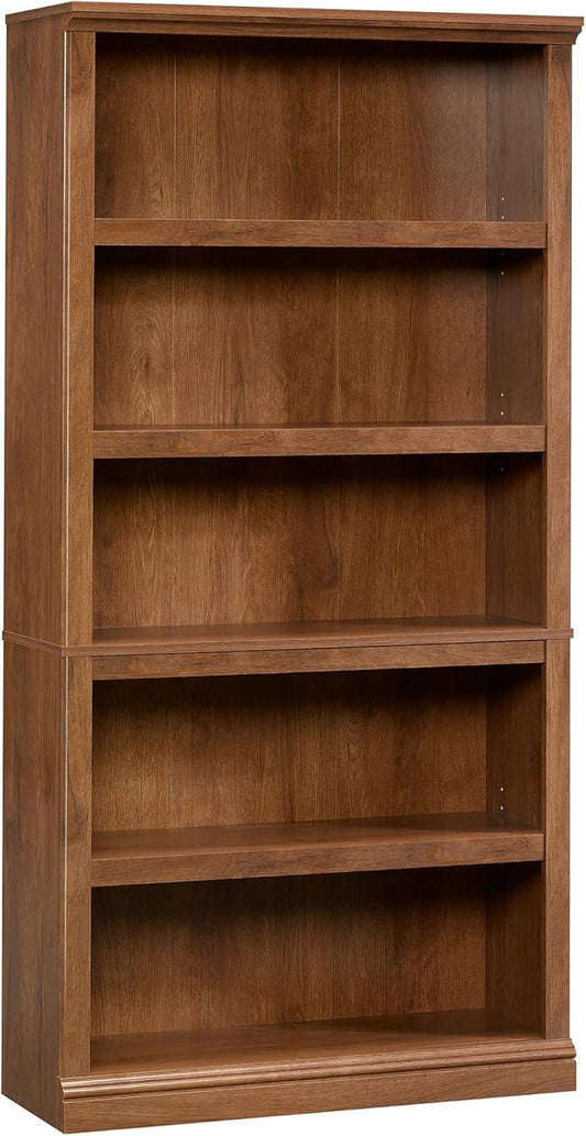 Sauder 5-Shelf Split Bookcase/ Book shelf, Oiled Oak finish