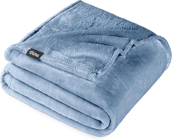 Bare Home Fleece Blanket - Twin/Twin Extra Long - Ultra-Soft Lightweight for Bed, Sofa, and Couch - Luxury Microplush - Cozy Warm Blanket (Twin/Twin XL, Coronet Blue)