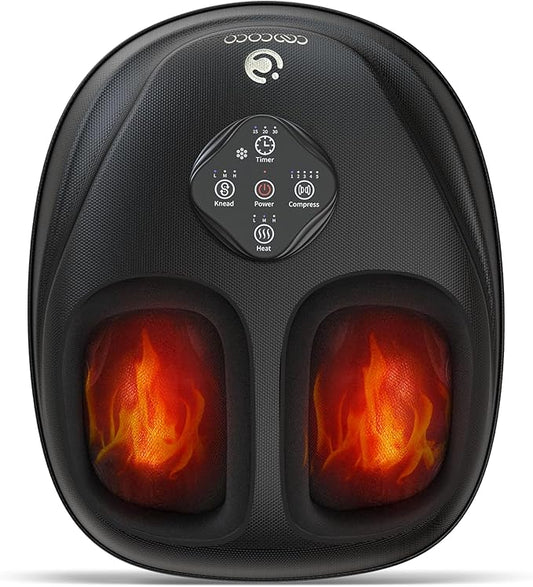 CooCoCo Upgraded Shiatsu Foot Massager - FSA Eligible, Foot Massager for Plantar Fasciitis, Neuropathy, HSA Feet Massager with Heat, Gifts for Women Men Mom Dad, Foot Pain Relief, Home Office Use