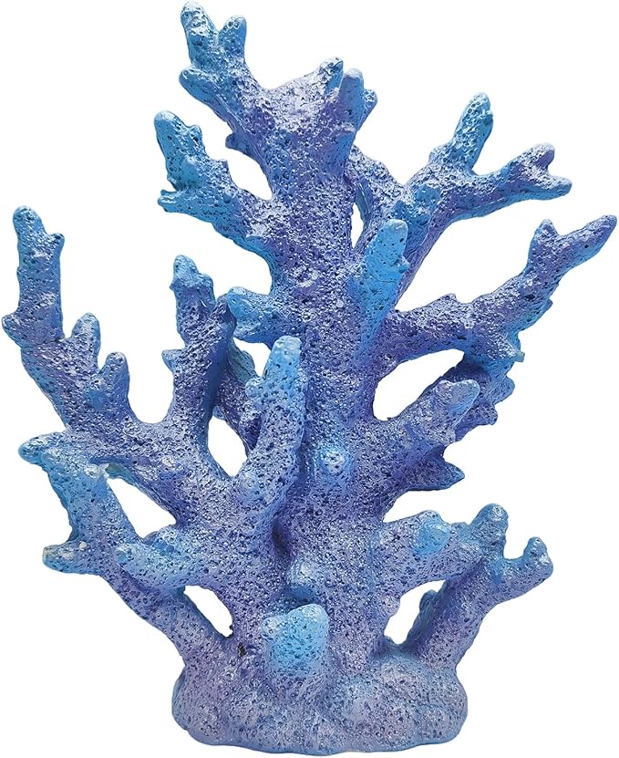 Beach Coastal Decor Coral Reef Home Decor Coral Statue Sculpture Home,Desk,Bathroom,Desktop Shelf Statue,Marine Themed Gifts (Gradual Blue Coral)