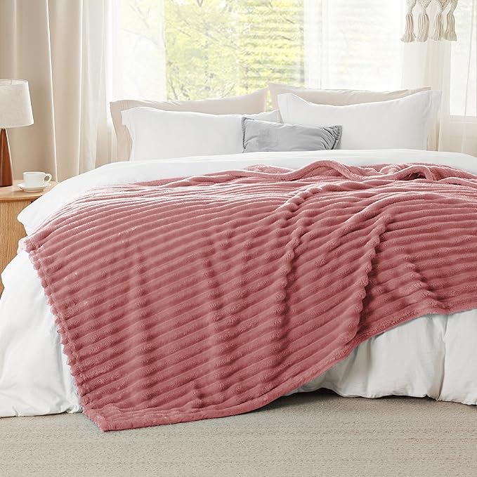 Bedsure GentleSoft Brick Dust Fleece King Blanket for Couch - Super Soft Cozy Blankets for Women, Cute Small Blanket for Girls, 108x90 Inches