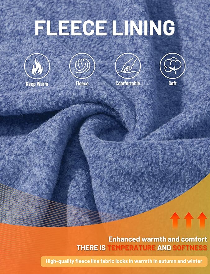 TACVASEN Men's Fleece Jackets Full Zip Lightweight Jacket Casual Soft Warm Coats with Pockets