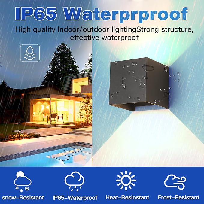 12W 4Pack Outdoor Wall Lights Exterior/Interior,LED White Outdoor Wall Sconces Light Fixtures Modern,IP65 Waterproof Porch Wall Mounted Lighting Outside,Wall Lamps for Garden Patio Park