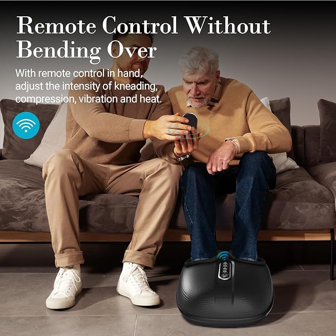 Foot Massager with Heat FSA Eligible HSA, Shiatsu Feet Massager with Remote Control, Multi-Level Compression Deep Knead Foot Massage for Neuropathy & Plantar Fasciitis, Fits Up to 13", Gifts