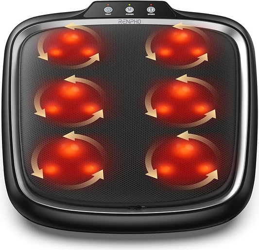 RENPHO Shiatsu Foot Massager with Heat, Plantar Fasciitis Relief Heated Foot Massager for Muscle Relaxation, Foot and Calf Massager, Deep Kneading Massage for Feet and Legs, Fits up to Size 14 Feet