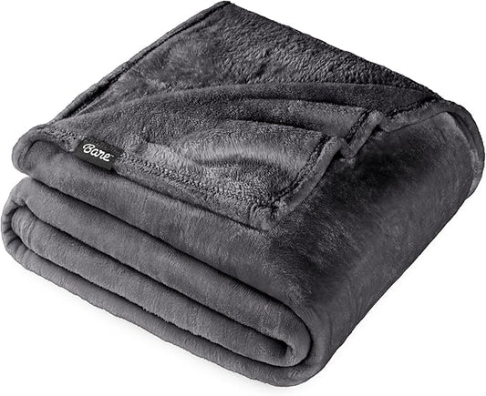 Bare Home Fleece Blanket - Throw/Travel - Ultra-Soft Lightweight for Bed, Sofa, and Couch - Luxury Microplush - Cozy Warm Blanket (Throw/Travel, Forged Iron Gray)