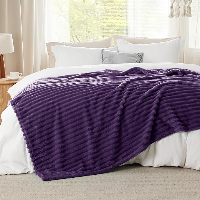 Bedsure GentleSoft Purple California King Size Blanket for Couch - Cozy Soft Blankets for Women, Cute Small Fleece Throws for Girls, Birthday Gifts for Women, 102x96 Inches
