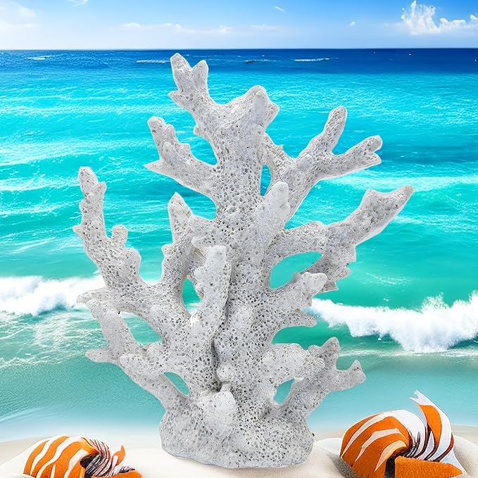 Beach Coastal Decor Coral Reef Home Decor Coral Statue Sculpture Home,Desk,Bathroom,Desktop Shelf Statue,Marine Themed Gifts