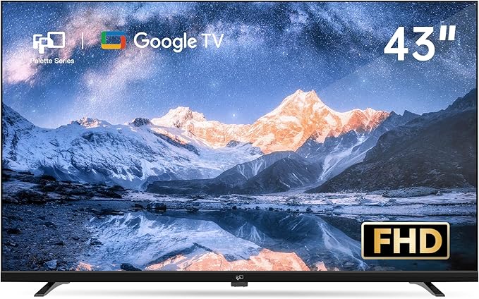 FPD 43-inch Smart TV Google TV 1080p Full HD with Google Play and Chromecast Built-in, HDR 10, Dolby Audio, Voice Remote, Stream Live TV(Palette-Series, CG43-P3, 2024 Model)