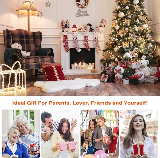 Electric Neck Massager, Neck and Back Massager with Heat, Shiatsu Massage Pillow for Back, Shoulder, Muscle Pain Relief, Ideal Fits for Parents