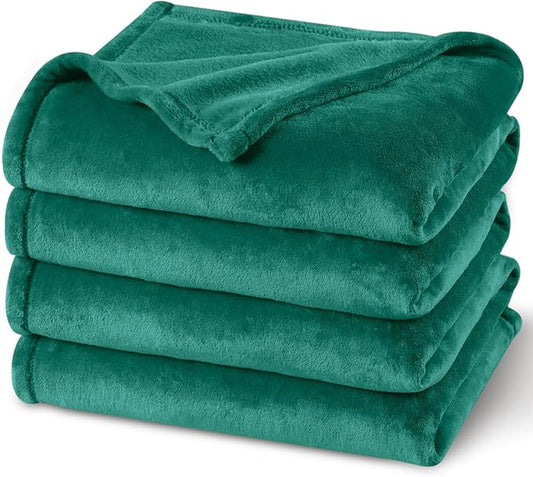 PHF Ultra Soft Fleece Blanket Twin Size, No Shed No Pilling Luxury Plush Cozy 300GSM Lightweight Blanket for Bed, Couch, Chair, Sofa Suitable for All Season, 66" x 90", Teal Green