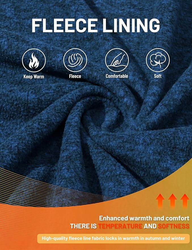 TACVASEN Men's Fleece Jackets Full Zip Lightweight Jacket Casual Soft Warm Coats with Pockets