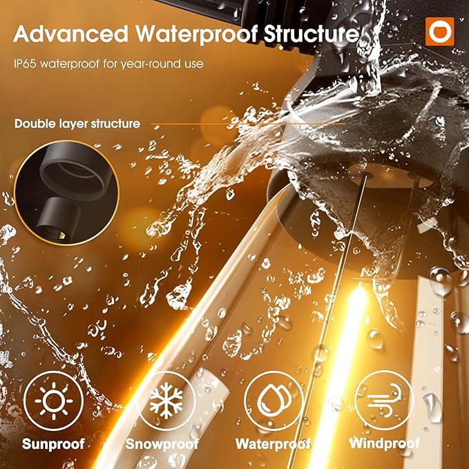 addlon 25FT LED Outdoor String Lights with Edison Shatterproof Bulbs, Heavy-Duty and Weatherproof Strand, Commercial Grade Patio Lights, Decorative for Garden or Patio, Black