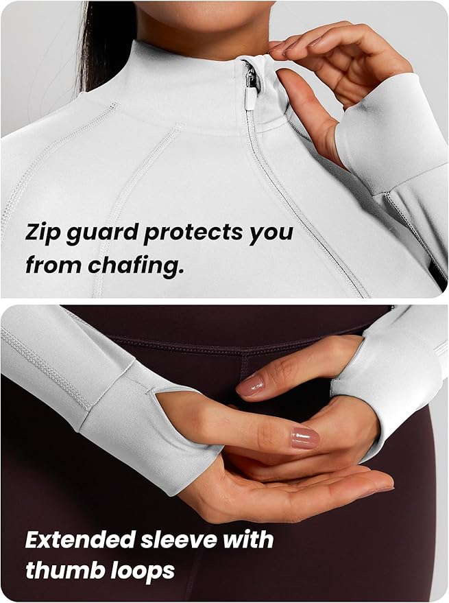 GYM RAINBOW Womens Snatched Workout Jackets Lightweight Zip Up Slim Fit Gym Track Athletic Jackets with Thumb Holes