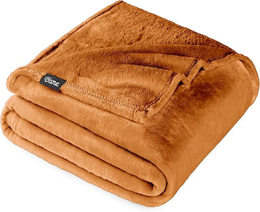 Bare Home Fleece Blanket - King Size - Ultra-Soft Lightweight for Bed, Sofa, and Couch - Luxury Microplush - Cozy Warm Blanket (King, Sienna)