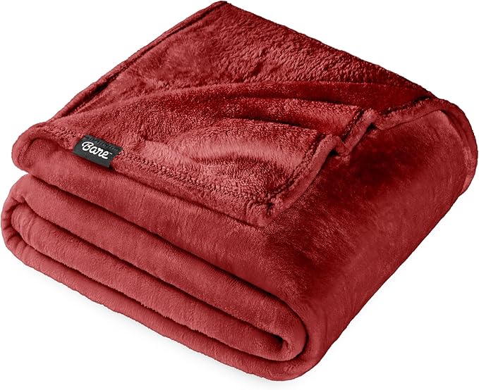 Bare Home Fleece Blanket - King Size - Ultra-Soft Lightweight for Bed, Sofa, and Couch - Luxury Microplush - Cozy Warm Blanket (King, Rosewood)