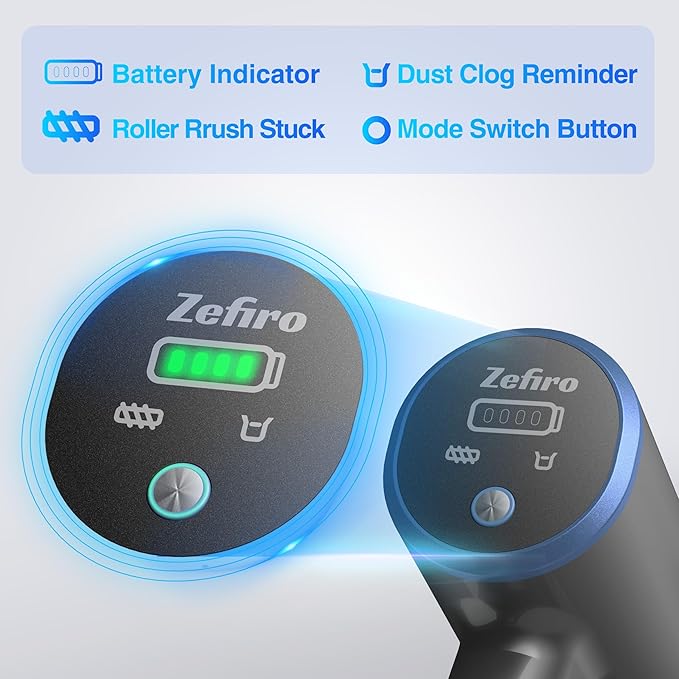 Zefiro Cordless Vacuum Cleaner for Home,450W /40Kpa 50Mins Stick Vacuum,Anti-Tangle 1.5L Dust Cup, Rechargeable Wireless Handheld Vacuum for Pet Hair/Carpet/Floor, Gray