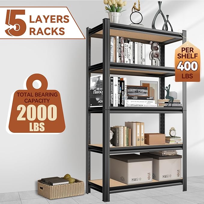 Book Shelf, 5-Tier Heavy Duty Open Bookcase, Freestanding Bookshelf Display Storage Shelves, Tall Bookshelfs For Living Room, Bedroom, Office, Modern Light Brown, 35.4"W*16"D*72"H, Easy Assembly