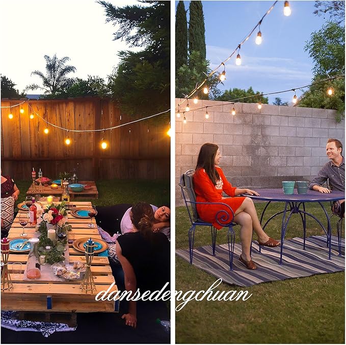 GANA 12V Low Voltage & Safe LED Outdoor String Lights,32FT 10 Shatterproof Bulbs, 2200K Warm White Pergola Lights for Your House's Pergola, Garden, Fence, Porch, and Balcony (32FT-96CRI)