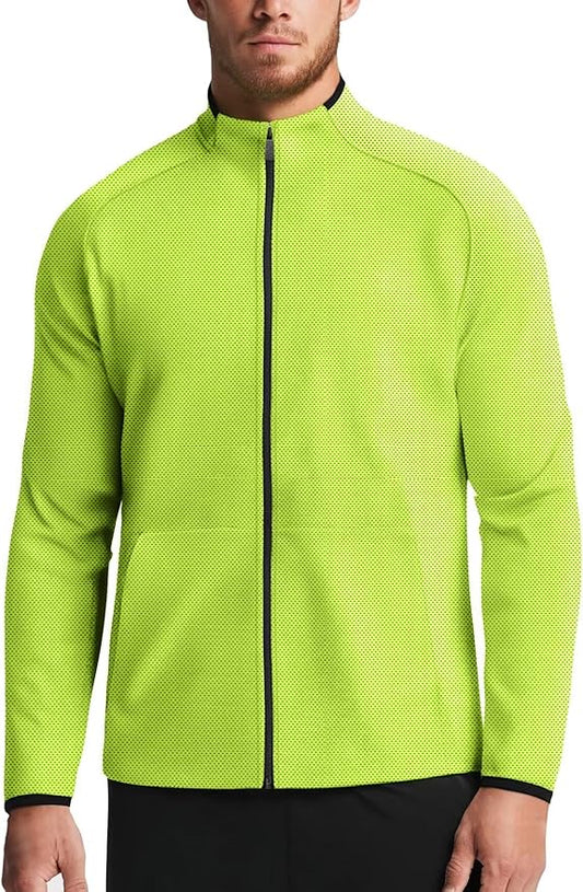 Zengjo Men's Track Jackets Full Zip Running Athletic Workout Lightweight Windproof Jacket with Zipper Pockets Quick Dry