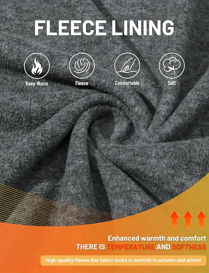 TACVASEN Men's Fleece Jackets Full Zip Lightweight Jacket Casual Soft Warm Coats with Pockets