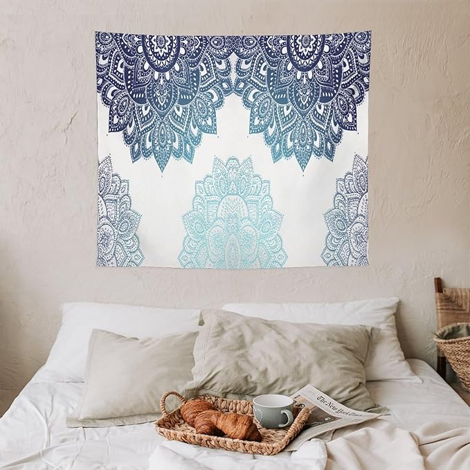Kurtect Mandala Tapestry,Boho Eastern Geometric Stripe Abstract Design Pattern Print Tapestries for Party Beach Picnic Blankets Tablecloths Living Room Wall Deocr, 50x60 in