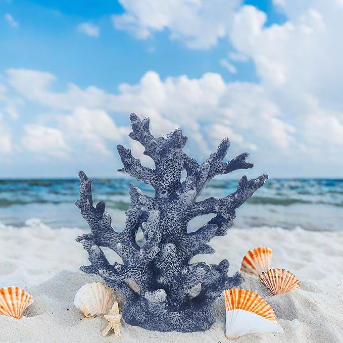 Beach Coastal Decor Coral Reef Home Decor Coral Statue Sculpture Home,Desk,Bathroom,Desktop Shelf Statue,Marine Themed Gifts